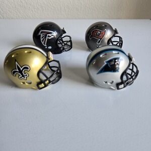 4 NFL Riddell‎ Pocket Pro Helmet Lot NFC South Mini Football Vintage 1.5"